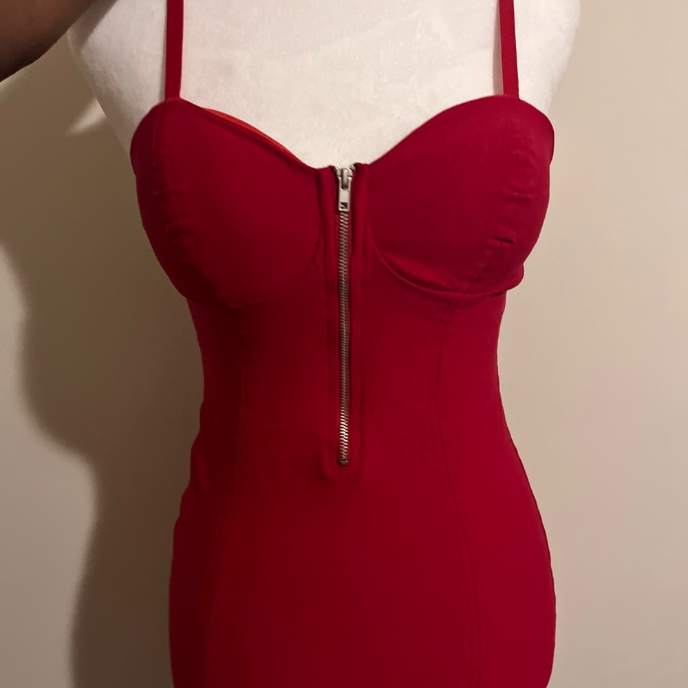 Bozzolo Red Zipper Dress